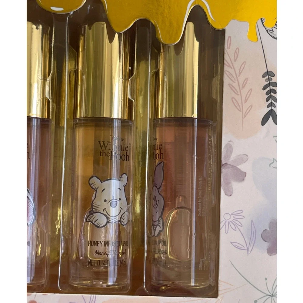 Disney Winnie the Pooh Honey Infused Lip Oil Set Nourishing Gloss 4 Pack NEW